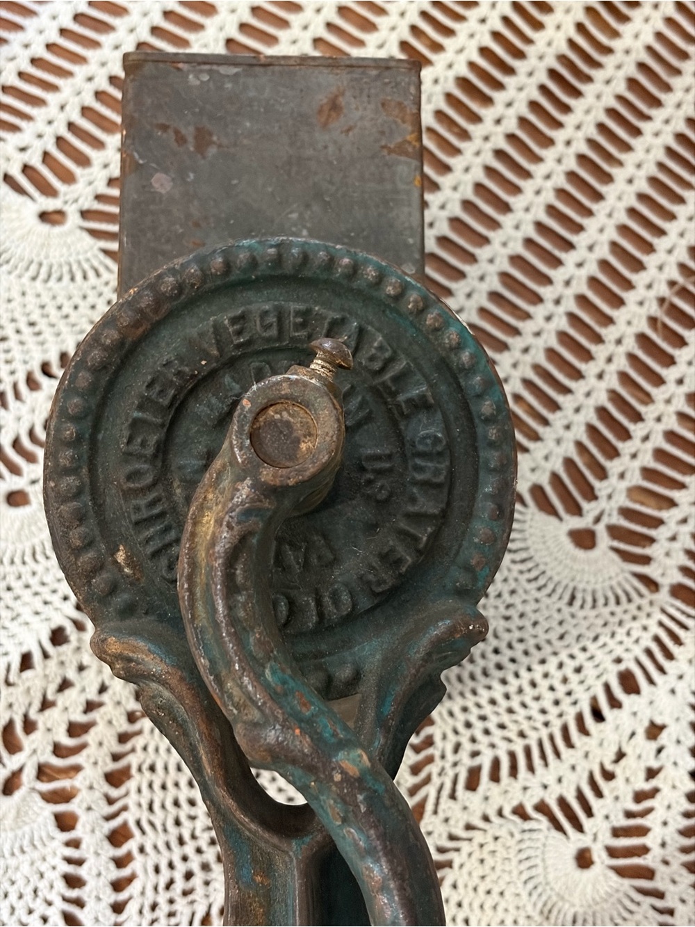 Antique Green Cast Iron vegetable grater